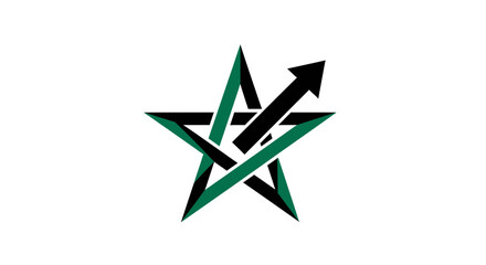 Obraz premium Creative Star and Arrow Logo Design Representing Growth, Success, and Direction Creatively.