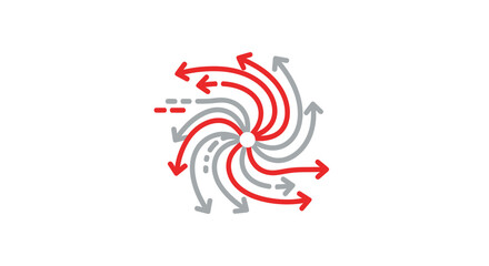 Obraz premium Conceptual Illustration: Dynamic Flow and Movement Represented by Spiraling Arrows