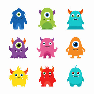 Scrary virus looking Monster illustrations