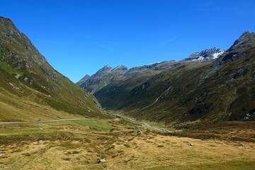 Fototapeta premium Austrian Alps - view from the Silvretta reservoir to the Paznaun valley