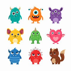 Set of monsters colors © Cartoon