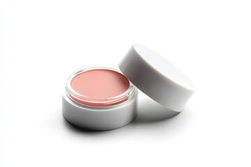 Tinted lipbalm isolated on white background