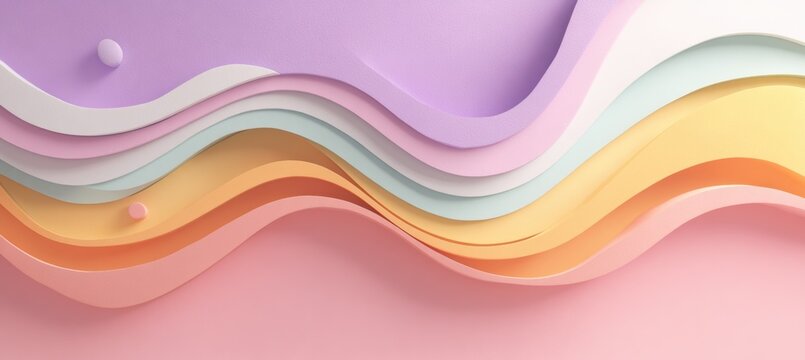 Soundwave Paper Layers with Pastel Gradient Background and Circle Accent