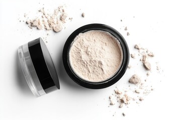 Translucent powder isolated on white background