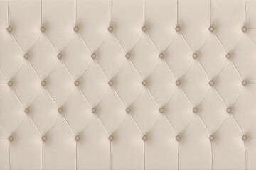Naklejka premium Upholstered Beige Tufted Fabric Texture Background