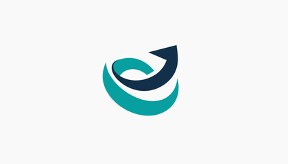 Naklejka premium Dynamic Growth Arrow Abstract Symbol Innovation And Forward Direction Sign