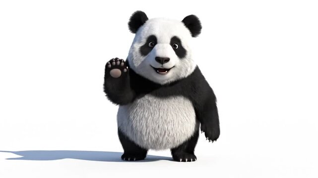 Playful young bear cub exploring studio set with gentle movements