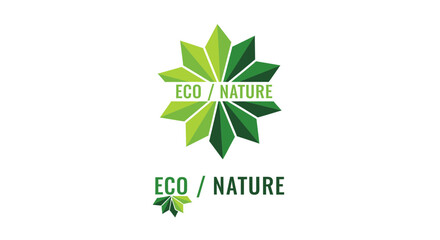 Fototapeta premium Eco-Friendly Emblem with a Green Star Symbolizing Nature and Sustainability for Branding