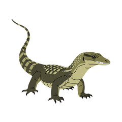 Obraz premium Large reptile animal with tail and sharp claws standing alone