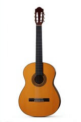 Obraz premium Classical acoustic guitar on white background