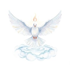 Obraz premium Watercolor dove illustration symbolizing baptism and the Holy Spirit