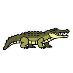 Obraz premium Cartoon alligator with open mouth on white background