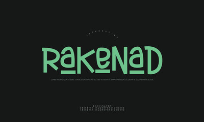 Fototapeta premium Creative Rakenad Display Font Vector Illustration for Distinctive Branding and Modern Design with Unique Letterforms