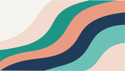 Abstract wavy line pattern with a soothing retro color palette