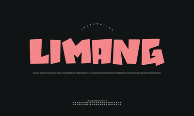 Bold and Modern LIMANG Display Font Vector Illustration with Strong Geometric Typography for Contemporary Branding