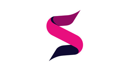 Obraz premium Elegant Abstract Swirl Logo In Rich Pink and Purple Colors On Clean White Background