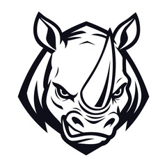 rhino head mascot logo design vector template © Antok