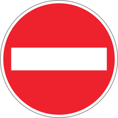 Obraz premium Red circle traffic sign with white horizontal bar no entry no entry sign do not enter sign stop sign