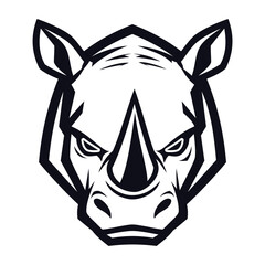 rhino head mascot logo design vector template © Antok