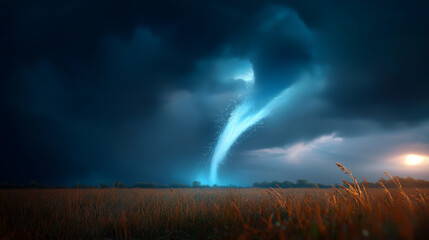 Tornado disaster concept visualization severe weather phenomenon destructive storm system natural catastrophe climate emergency extreme weather event atmospheric destruction