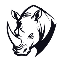 rhino head mascot logo design vector template © Antok