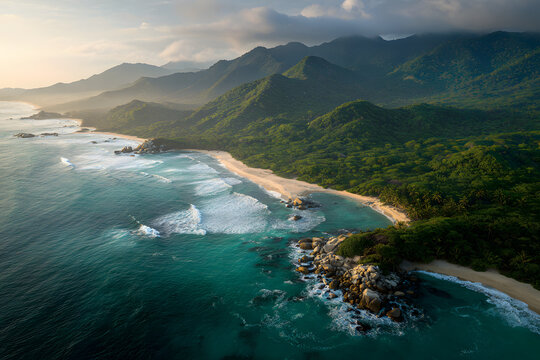 aerial view of Tayrona national park /Vista aerea del paque Nacional Tayrona