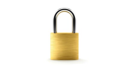 Fototapeta premium Closed padlock representing data security, privacy protection and secure digital access, illustration isolated on white