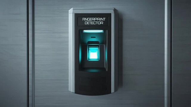 Machine with fingerprint scanner. Fingerprint access.