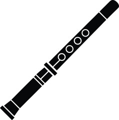Naklejka premium Flute silhouette vector art illustration and minimal black and white design