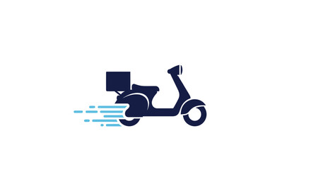 Fototapeta premium Express Delivery Scooter Icon Symbolizing Quick Food Transport and Logistics Service