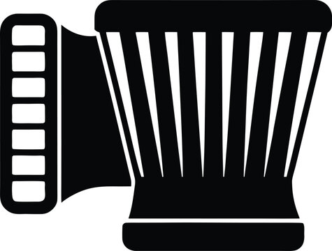 Glass harmonica silhouette vector art illustration and minimal black and white design