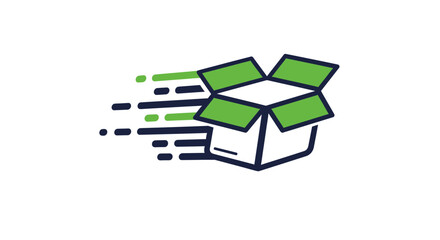 Fototapeta premium Express Shipping Delivery Concept Abstract Illustration With Simple Graphic Elements