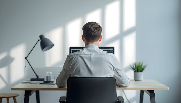 young business man working on laptop