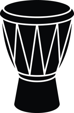 Bongo drum silhouette vector art illustration and minimal black and white design
