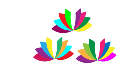 Obraz premium Stylized Multicolored Lotus Flower Graphic Illustrating Holistic Wellness and Spiritual Balance Emblem