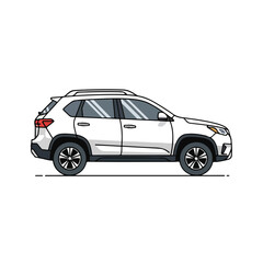 Obraz premium White SUV with black accents and wheels on a plain background