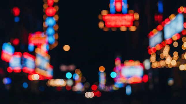 Abstract casino bokeh lights background gambling concept copy space neon glow night life entertainment luxury atmosphere blurry festive decoration