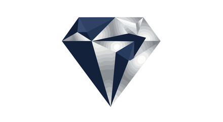 Fototapeta premium Geometric Diamond Illustration: A Pristine Gemstone Symbolizing Elegance and Value