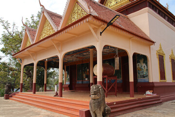 buddhist monastery closed to a khmer temple (lolei) in angkor in siem reap in cambodia 