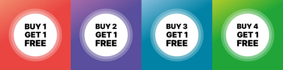 Buy X Get 1 Free Circular Sale Badges Set