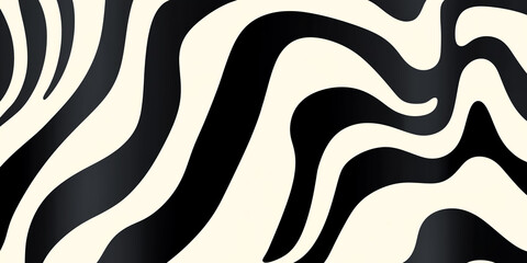 ゼブラプリント風シームレスパターン｜モダンな白黒テクスチャ