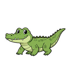 Fototapeta premium Cartoon-style alligator isolated on a white background. 