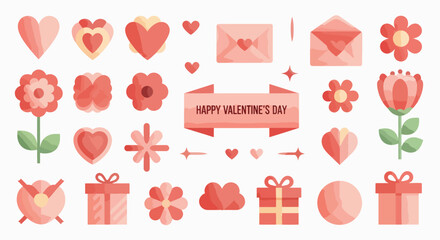 Valentines Day Clipart Elements Set.