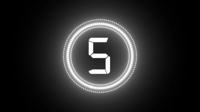 Countdown to digital display: A sleek and modern digital display showcases the number five, a symbol of anticipation, time, and the concept of five.