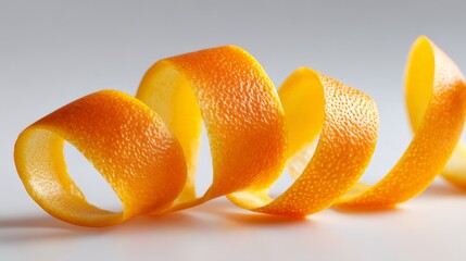 Spiral orange peel on smooth surface with subtle shadows