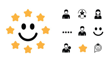 Fototapeta premium Customer Satisfaction Icon Set