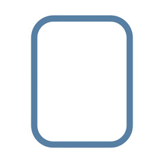Simple blue rectangular shape with rounded corners on a clean background viewed from the front
