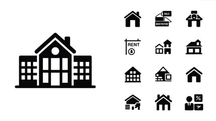 Fototapeta premium Real Estate & Property Icon Set