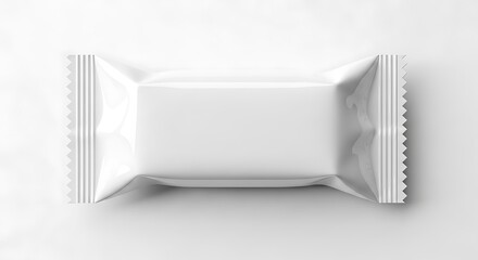 A blank white candy wrapper mockup isolated on a clean white background