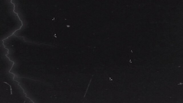 Halloween horror background with thunderstorm, grunge storm effects, and glowing white devil eyes, spooky night atmosphere for scary video and motion graphics